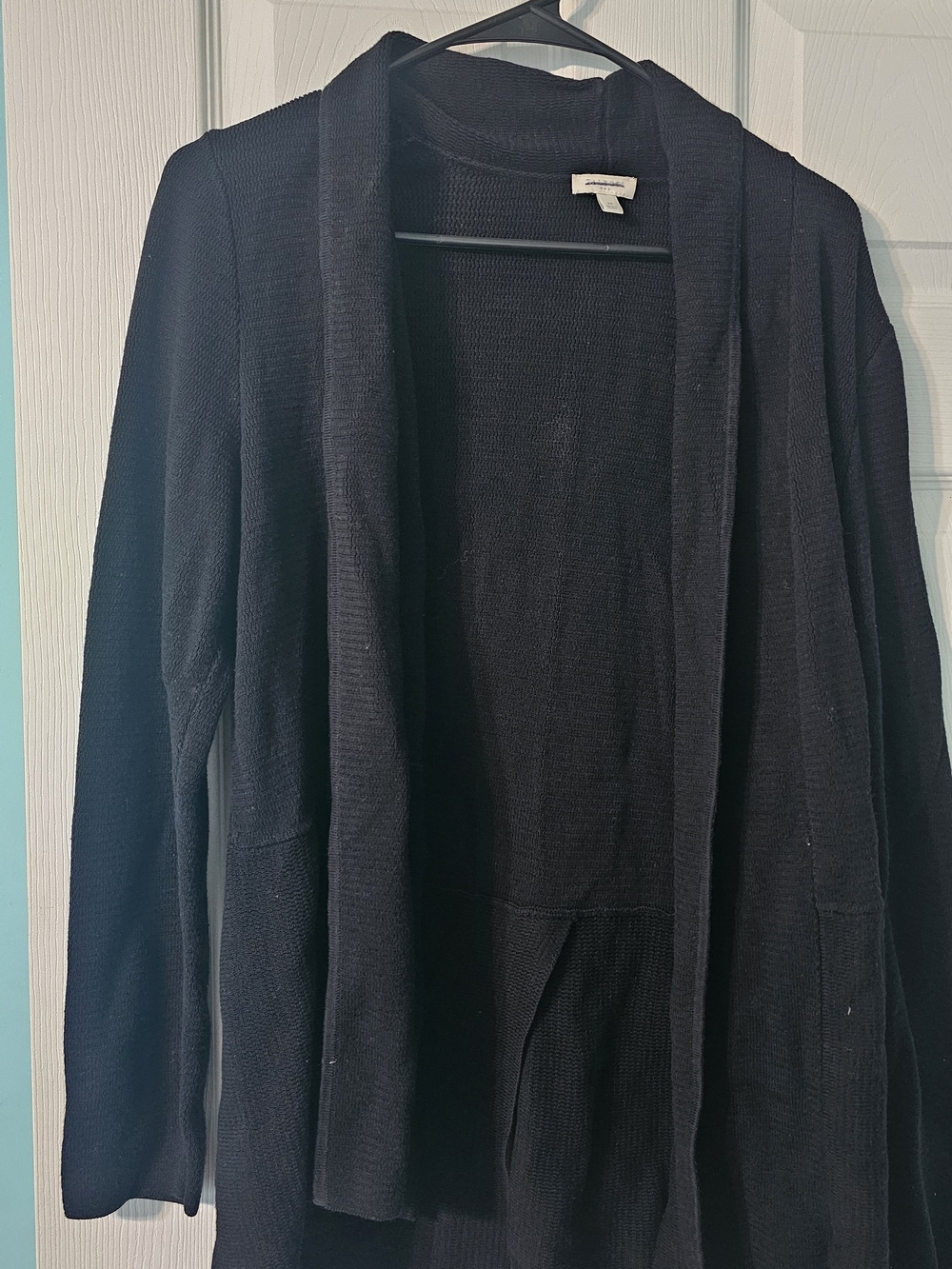 Talbots Black Knit Open Cardigan